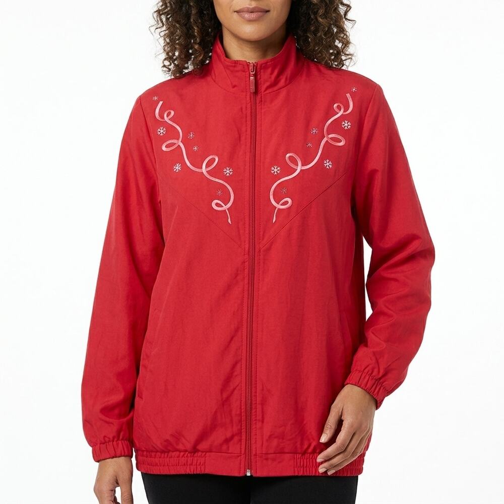 Sara Morgan Red Lightweight Jacket Women Size XL